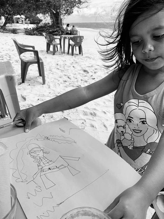 Bia drew a portrait of me while I drew her | Ilha do Cutijuba | 2020