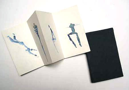 Small Artist book in accordion style with hand drawn figures.