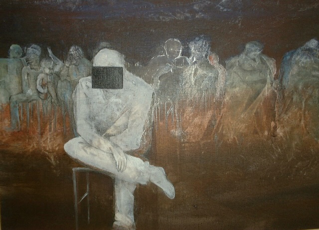 Ausgestoßen - Drawing in Gouache and Graphite on Textured Paper