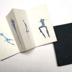 BLAUE FIGUREN | 1989 | 5.25x3.15 in | 13.3 x 8 cm | Self Made Acrylic Glimmer Paint, Graphite