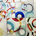 Stefani Peter, Painting assemblage, colourful circles